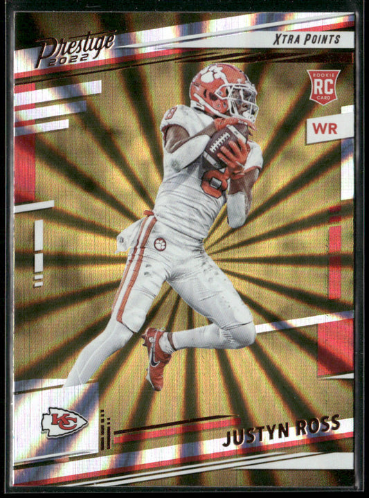 Justyn Ross 2022 Panini Prestige Xtra Points Sunburst #322 RC Kansas City Chiefs