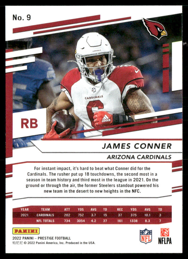 James Conner 2022 Panini Prestige #9 Arizona Cardinals