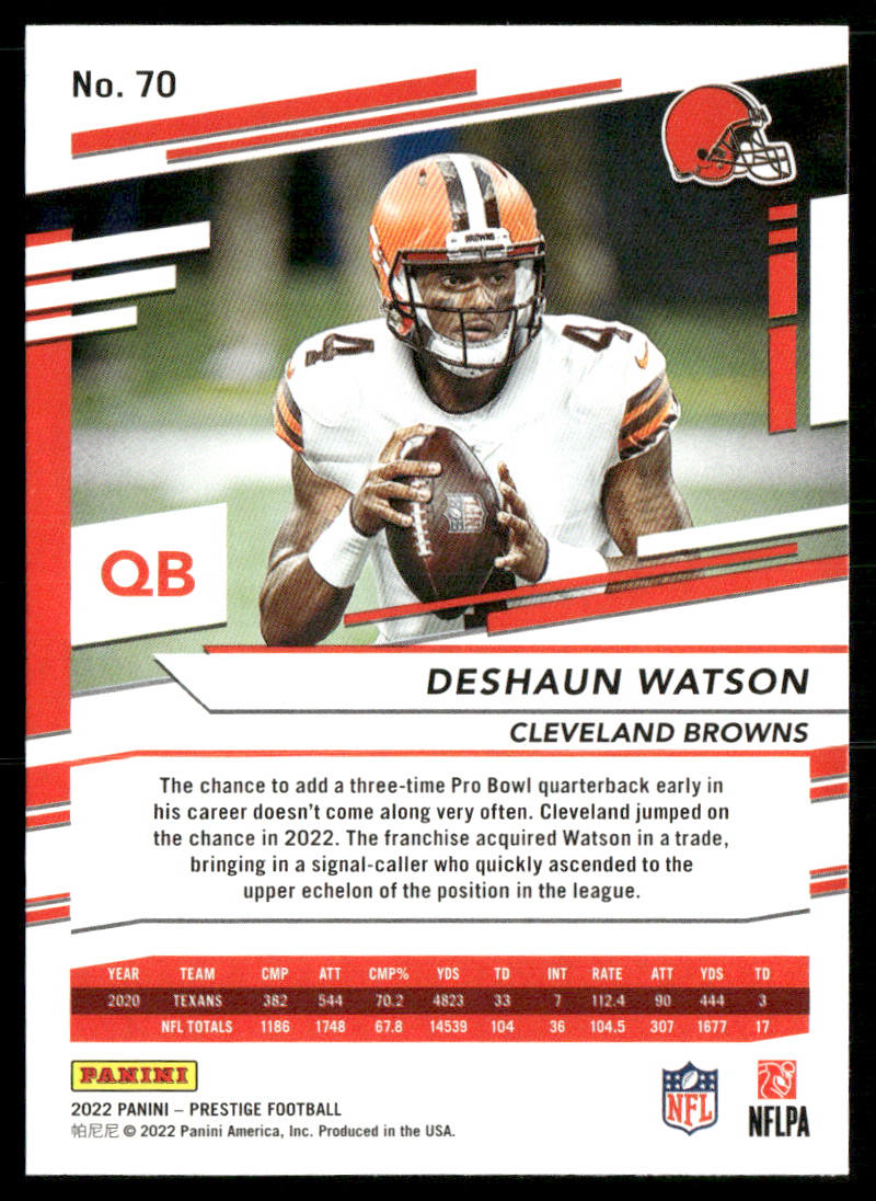 Deshaun Watson 2022 Panini Prestige #70 Cleveland Browns