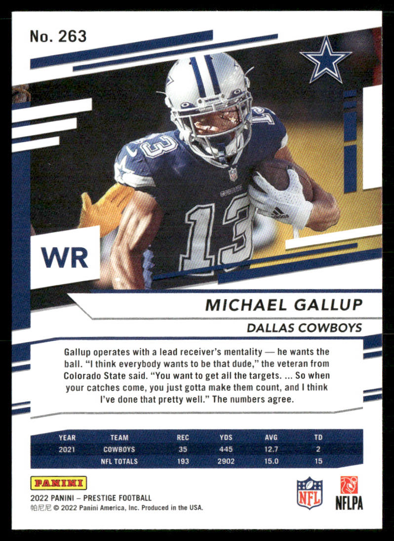 Michael Gallup 2022 Panini Prestige #263 Dallas Cowboys