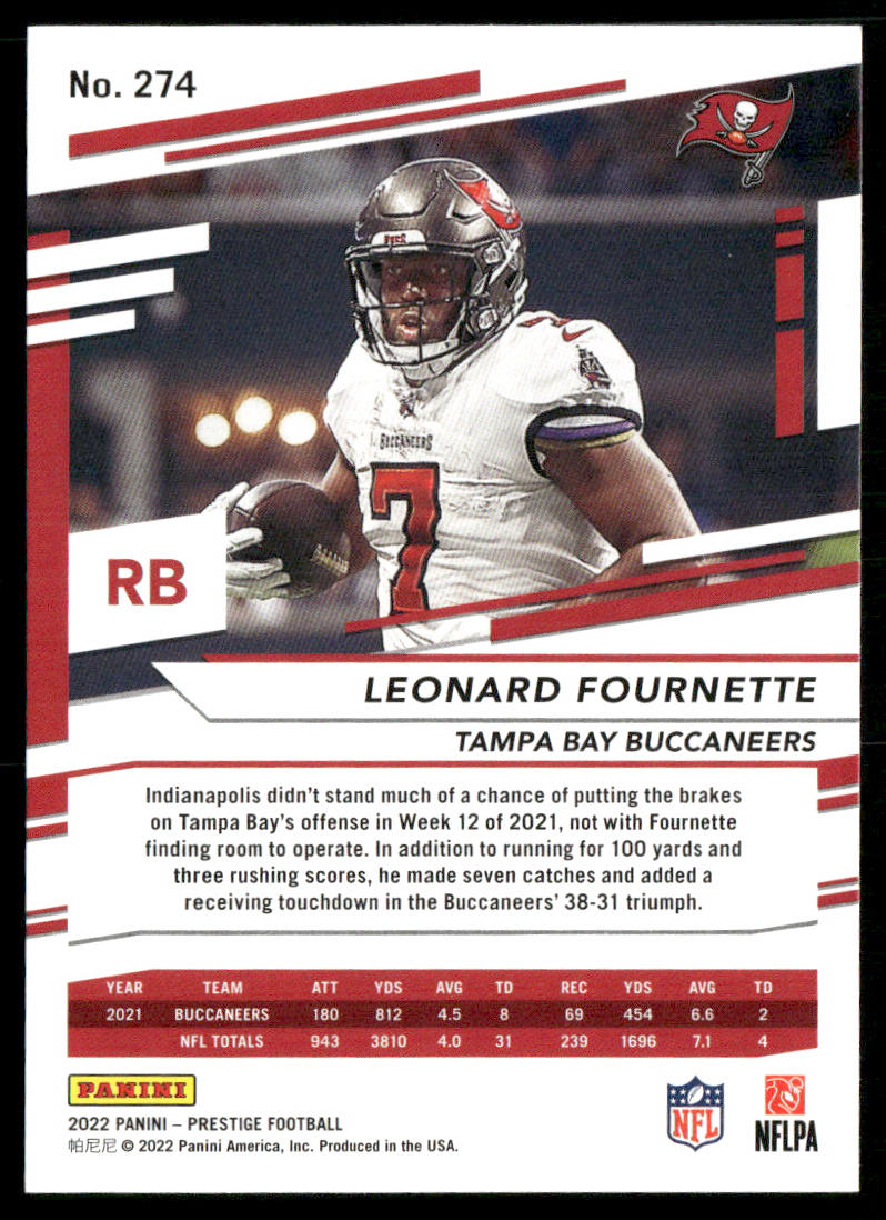 Leonard Fournette 2022 Panini Prestige #274 Tampa Bay Buccaneers