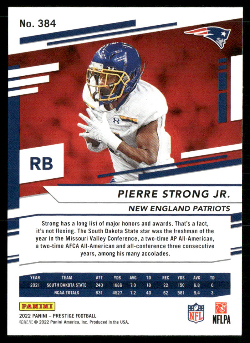 Pierre Strong Jr. 2022 Panini Prestige #384 RC New England Patriots