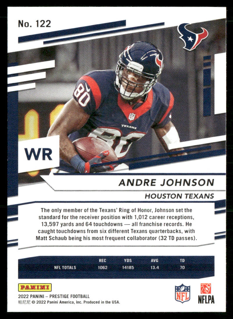 Andre Johnson 2022 Panini Prestige #122 Houston Texans