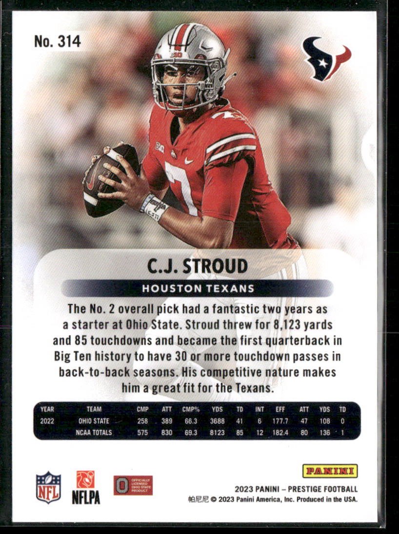 C.J. Stroud 2023 Panini Prestige #314 RC Houston Texans