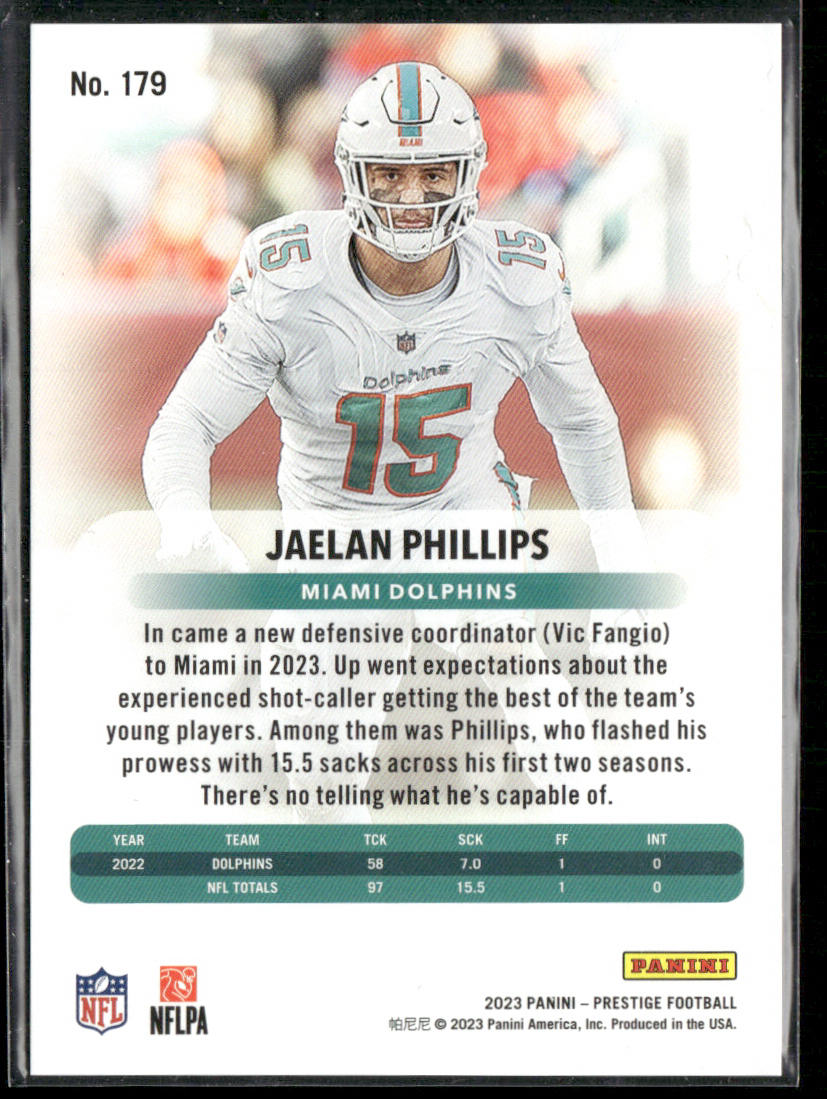 Jaelan Phillips 2023 Panini Prestige Xtra Points Red #179 SN Miami Dolphins