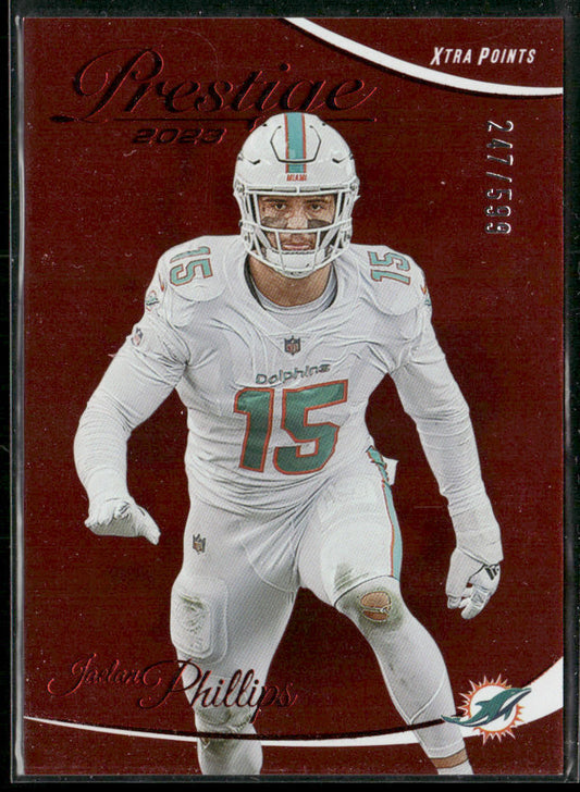 Jaelan Phillips 2023 Panini Prestige Xtra Points Red #179 SN Miami Dolphins