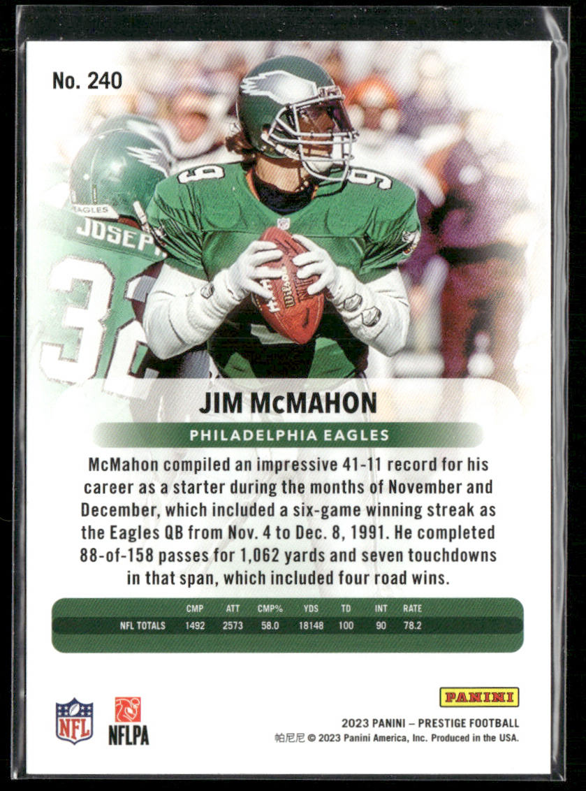 Jim McMahon 2023 Panini Prestige Xtra Points Diamond #240 Philadelphia Eagles