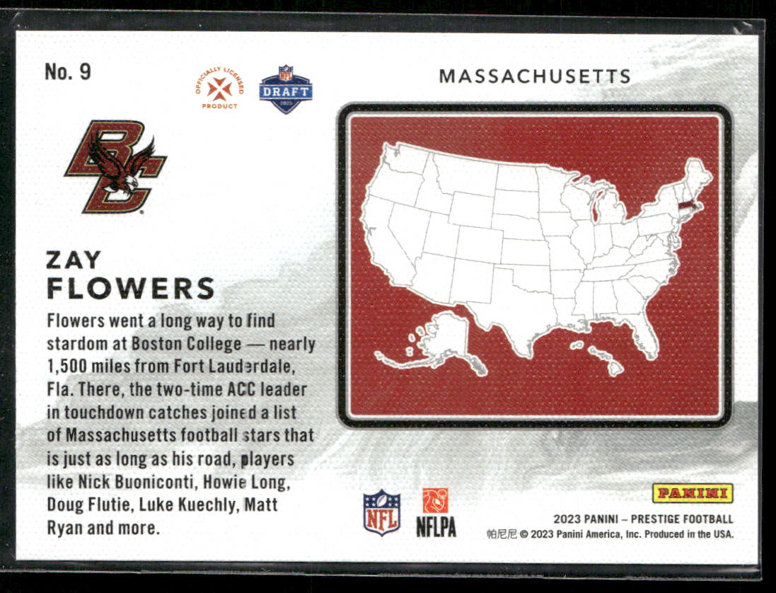 Zay Flowers 2023 Panini Prestige State of the Art #9 Boston College Eagles
