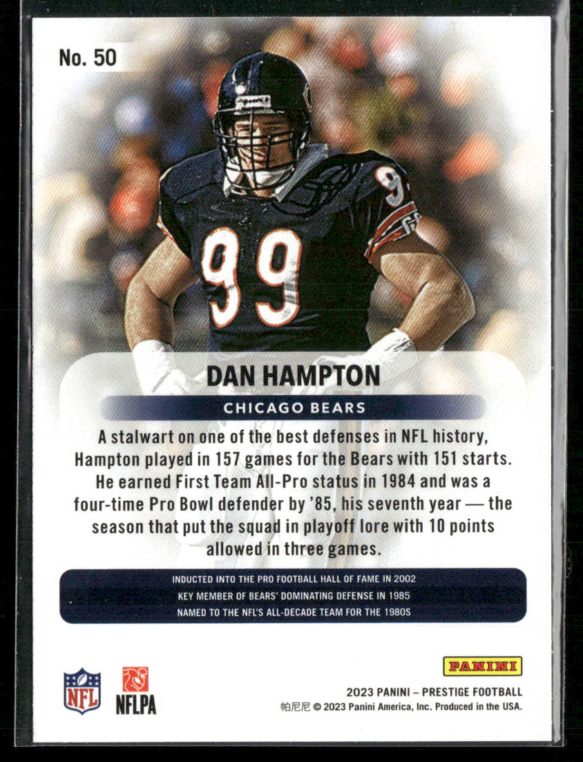 Dan Hampton 2023 Panini Prestige Xtra Points Diamond #50 Chicago Bears