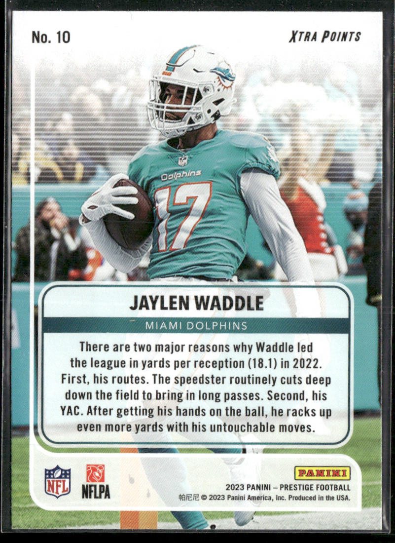 Jaylen Waddle 2023 Panini Prestige For the Record #10 Miami Dolphins