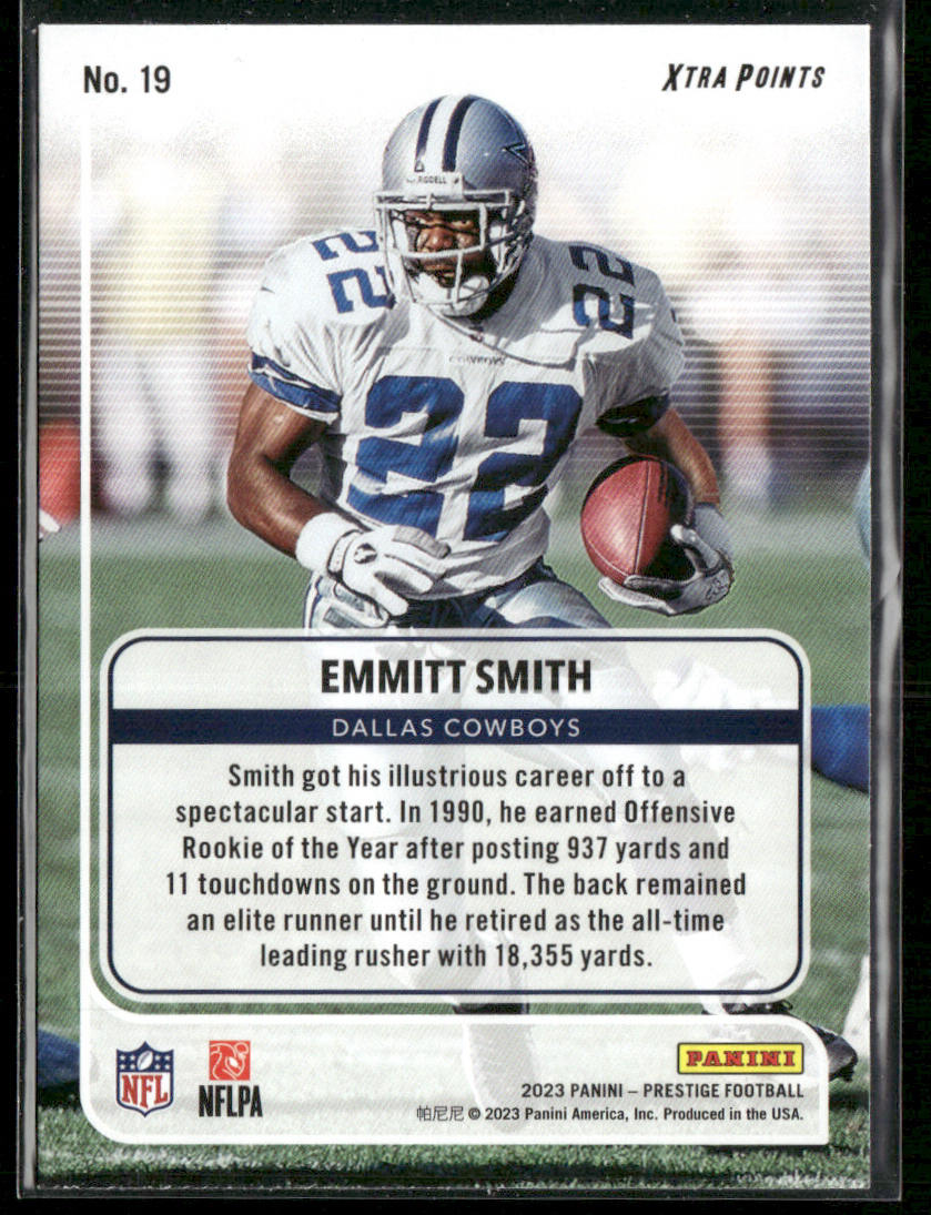 Emmitt Smith 2023 Panini Prestige For the Record #19 Dallas Cowboys