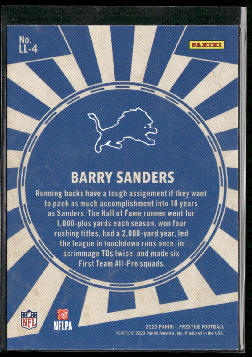 Barry Sanders 2023 Panini Prestige Living Legends #LL-4 Detroit Lions