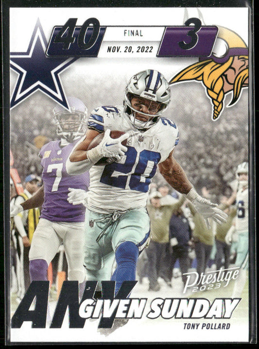 Tony Pollard 2023 Panini Prestige Any Given Sunday #AGS-11 Dallas Cowboys