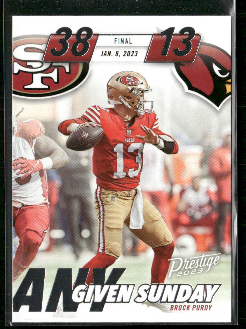 Brock Purdy 2023 Panini Prestige Any Given Sunday #AGS-18 San Francisco 49ers