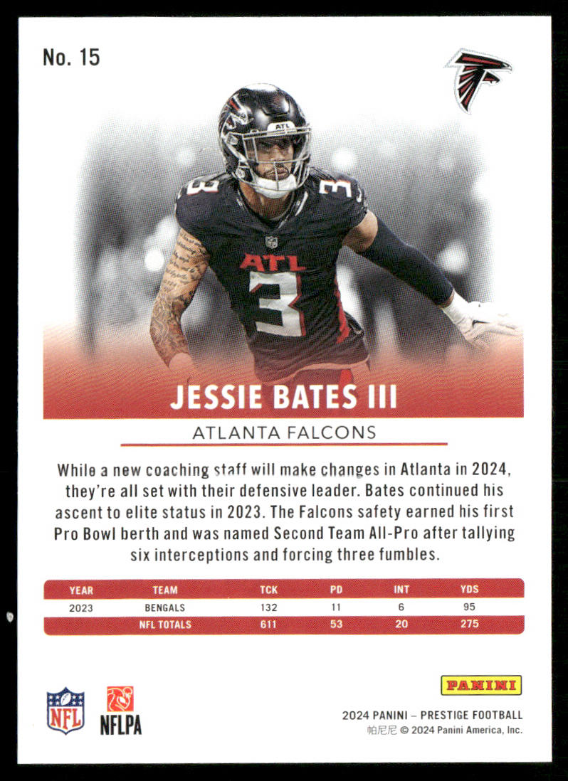 Jessie Bates III 2024 Panini Prestige #15 Atlanta Falcons