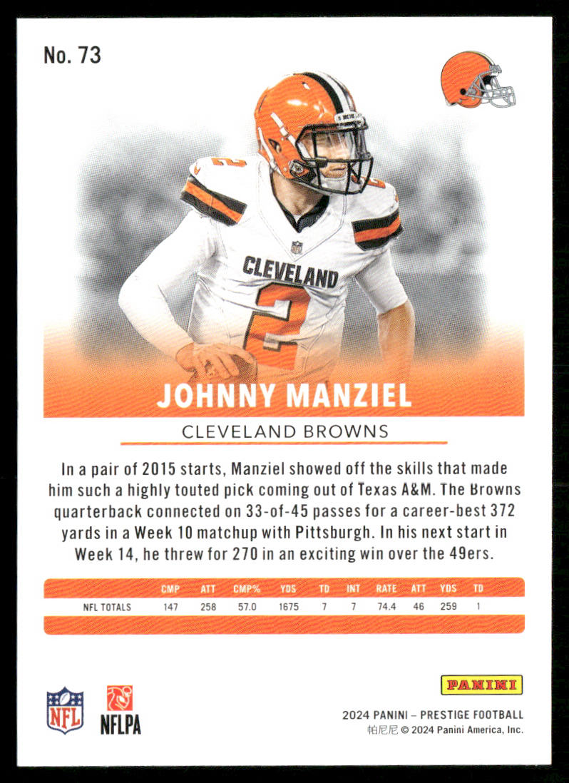 Johnny Manziel 2024 Panini Prestige #73 Cleveland Browns