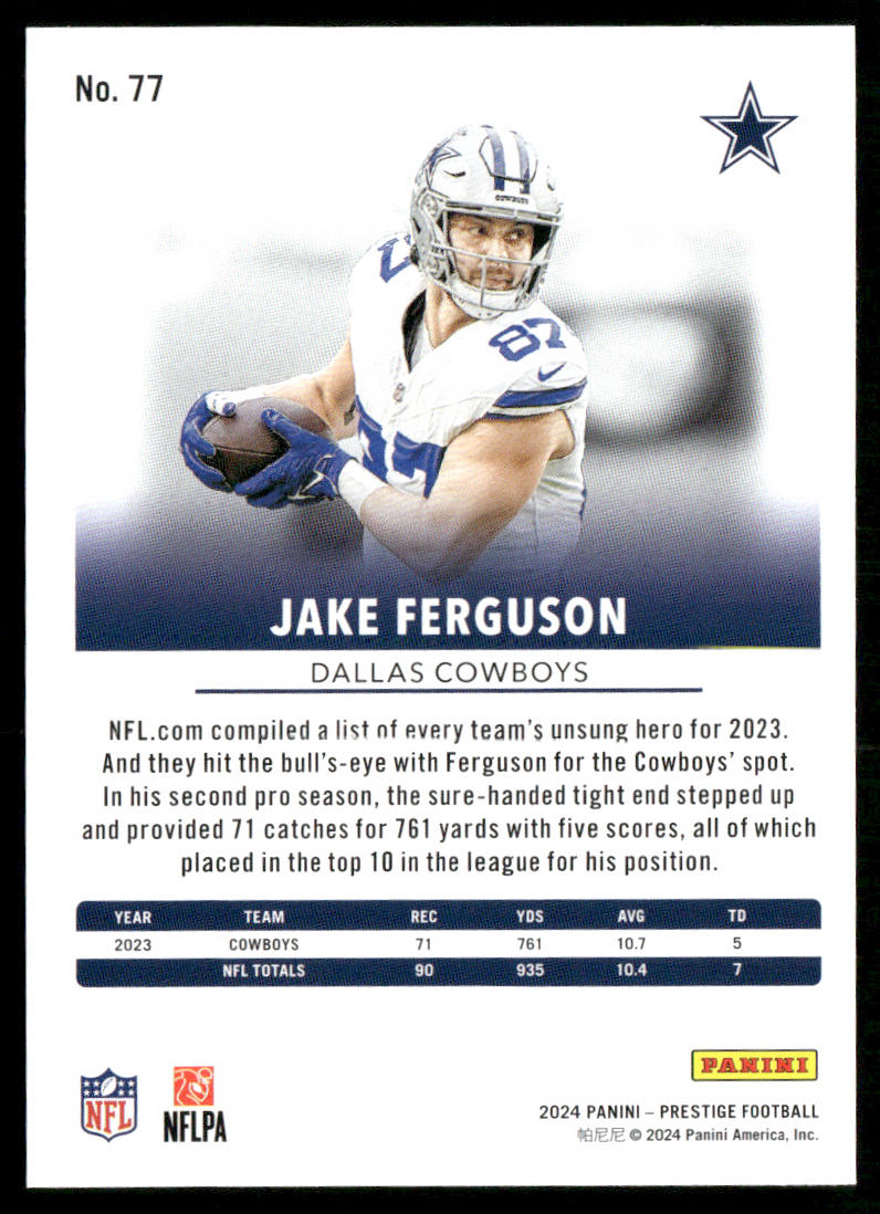 Jake Ferguson 2024 Panini Prestige #77 Dallas Cowboys