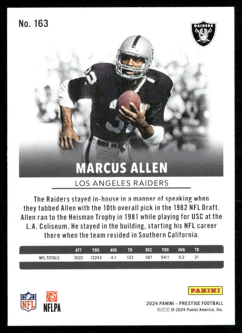 Marcus Allen 2024 Panini Prestige #163 Los Angeles Raiders