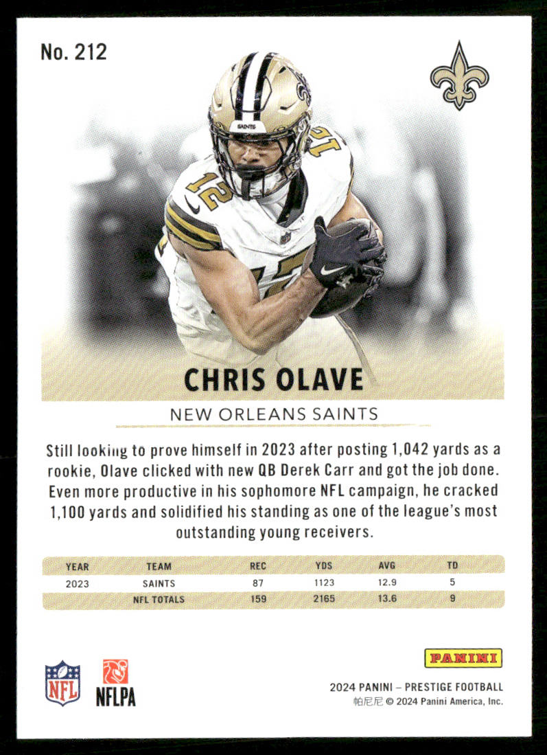Chris Olave 2024 Panini Prestige #212 New Orleans Saints
