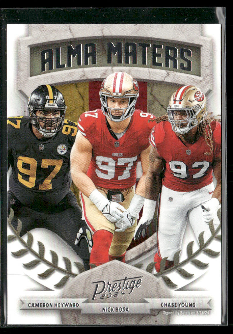 Cameron Heyward / Chase Young / Nick Bosa 2024 Panini Prestige Alma Maters #5
