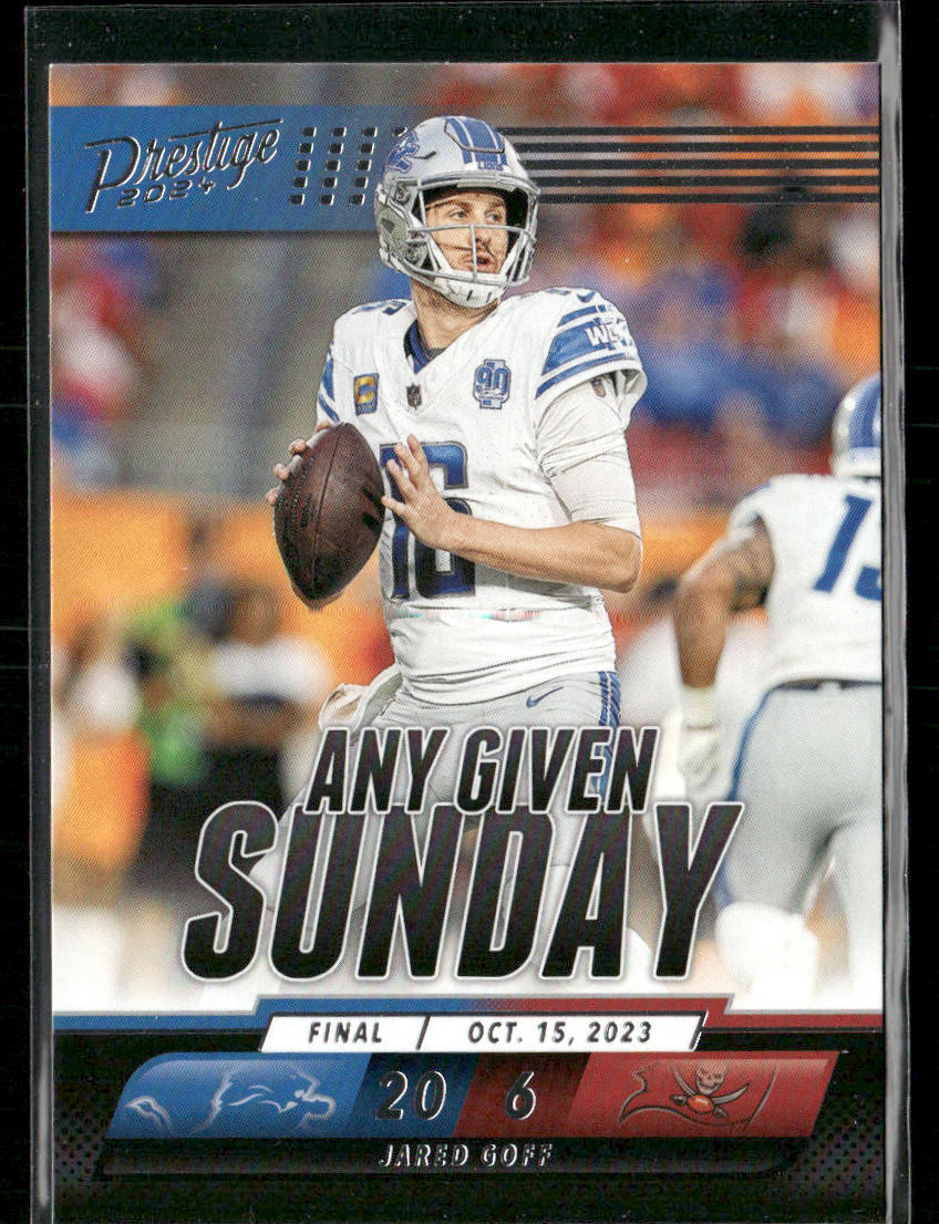 Jared Goff 2024 Panini Prestige Any Given Sunday #AGS-JGF Detroit Lions