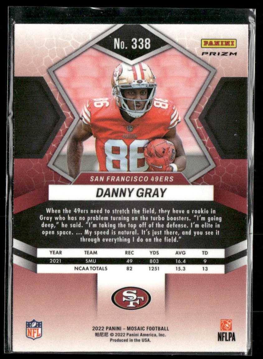 Danny Gray 2022 Panini Mosaic Mosaic Green #338 RC San Francisco 49ers