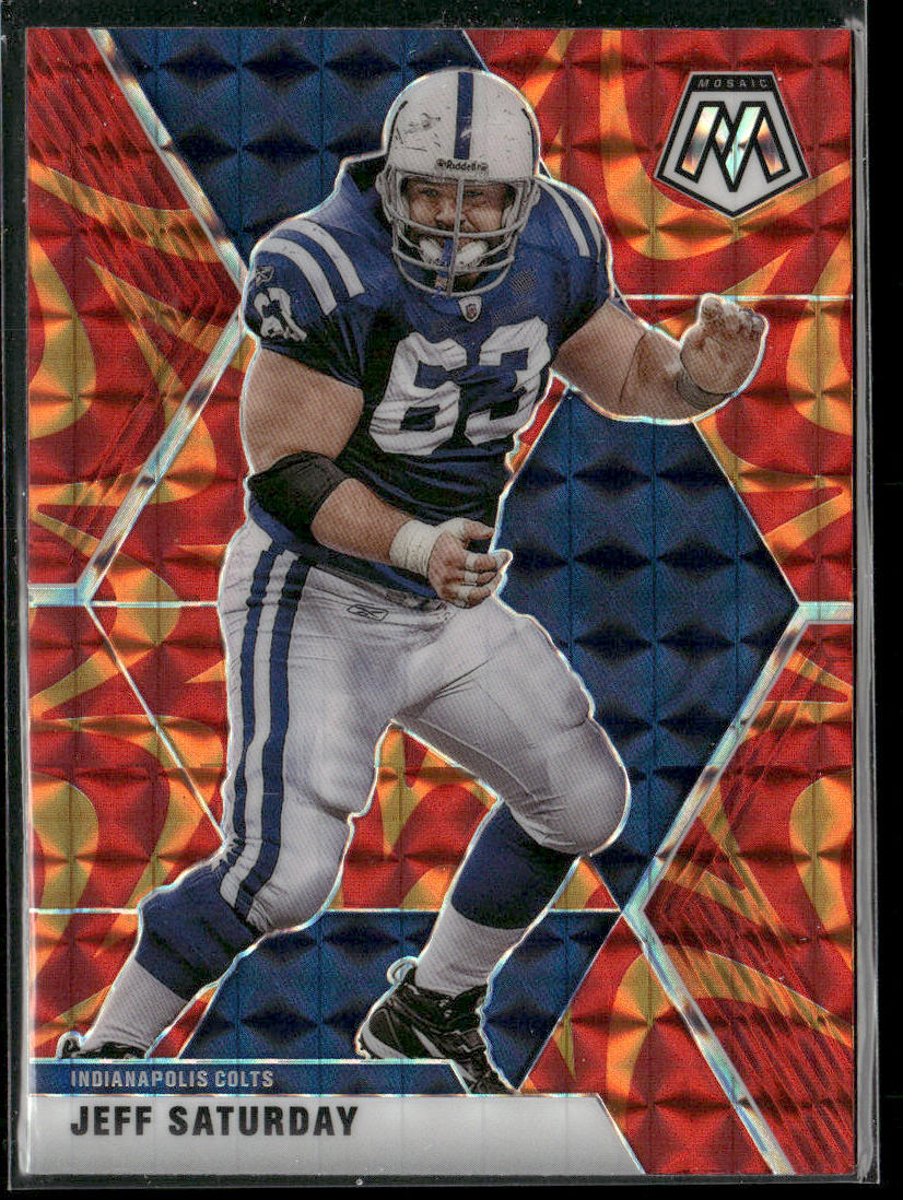 Jeff Saturday 2020 Panini Mosaic Prizm Reactive Orange #96 Indianapolis Colts