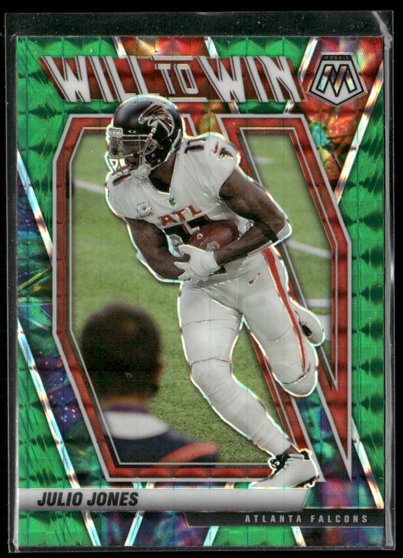 Julio Jones 2021 Panini Mosaic Will to Win Mosaic Green #WW-14 Atlanta Falcons