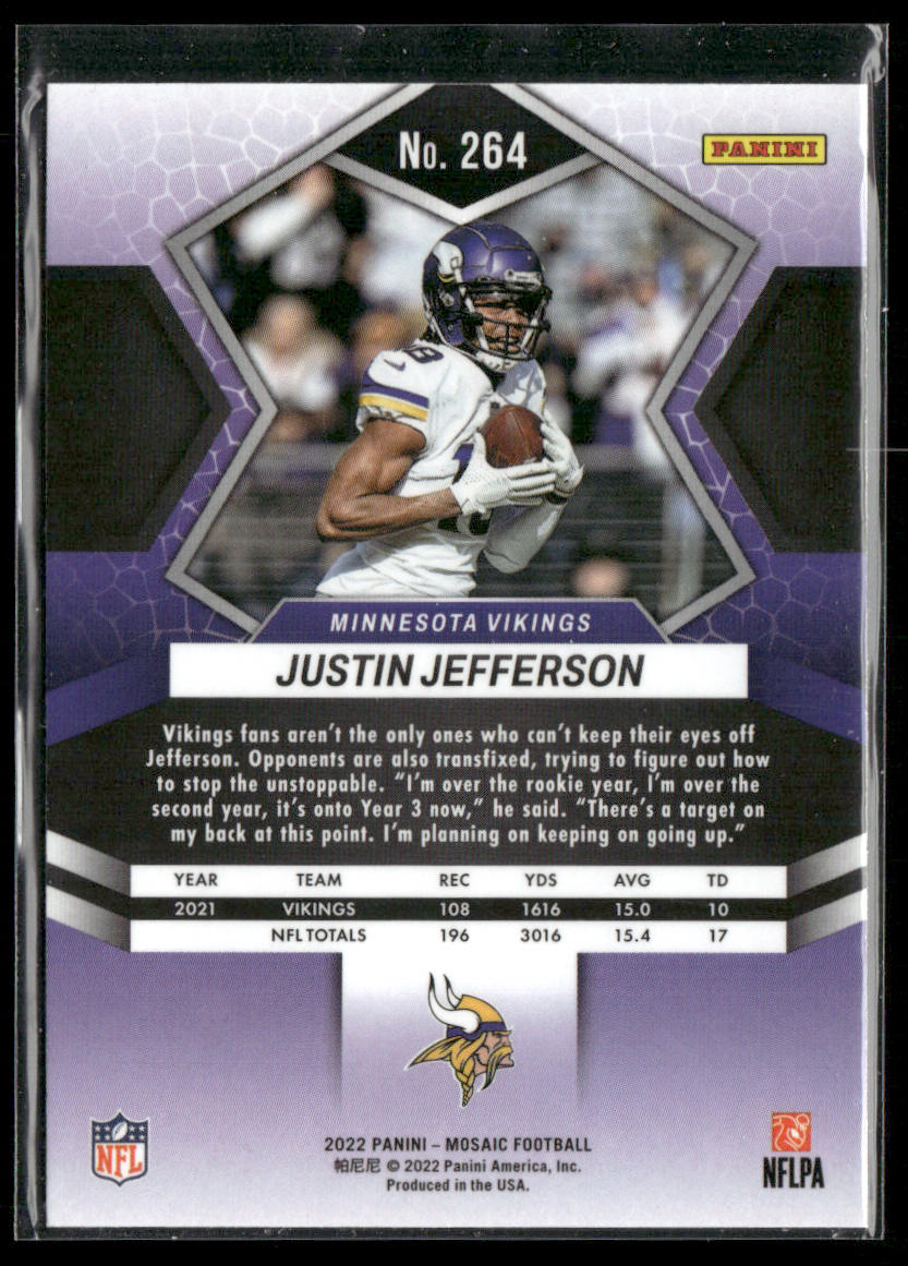 Justin Jefferson 2022 Panini Mosaic #264 Minnesota Vikings