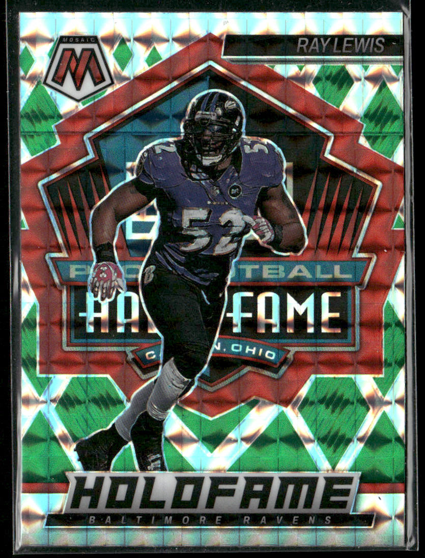 Ray Lewis 2022 Panini Mosaic HoloFame Mosaic Green #HF-6 Baltimore Ravens
