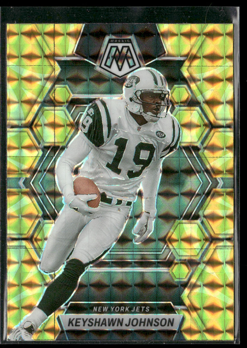 Keyshawn Johnson 2023 Panini Mosaic Reactive Yellow Mosaic #81 New York Jets