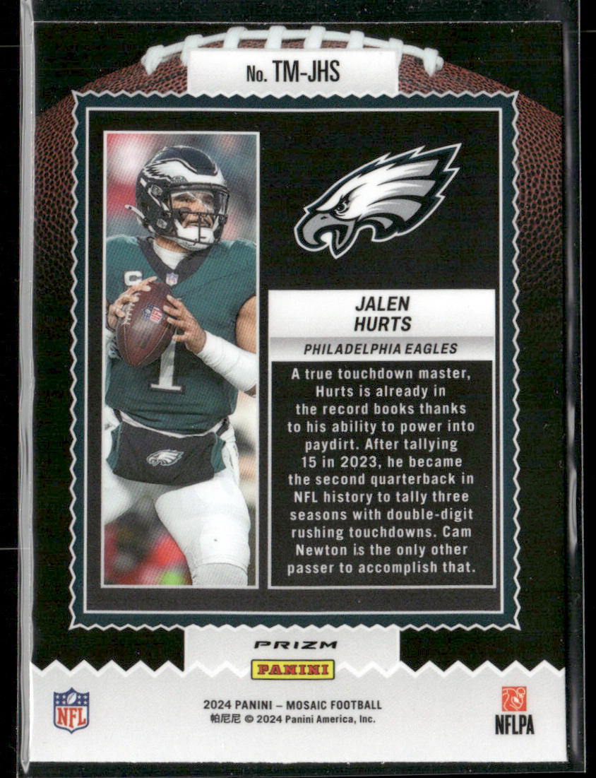 Jalen Hurts 2024 Mosaic Touchdown Masters Mosaic Green #TM-JHS Eagles