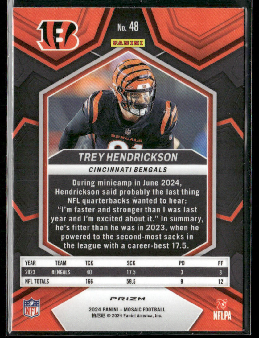 Trey Hendrickson 2024 Panini Mosaic Mosaic Camo Pink #48 Cincinnati Bengals