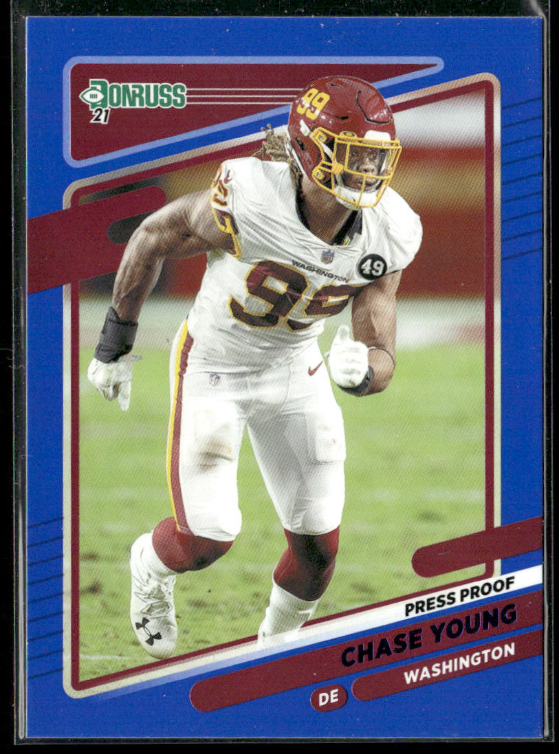 Chase Young 2021 Donruss Press Proof Blue #9 Washington Football Team