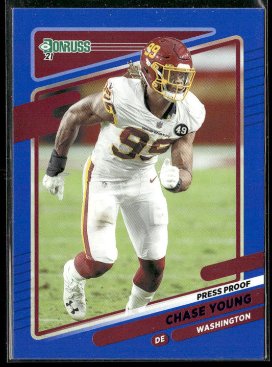 Chase Young 2021 Donruss Press Proof Blue #9 Washington Football Team
