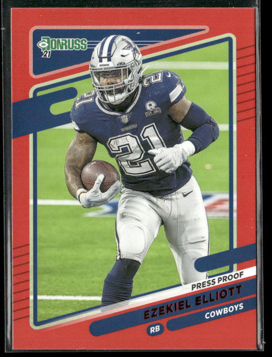 Ezekiel Elliott 2021 Donruss Press Proof Red #188 Dallas Cowboys