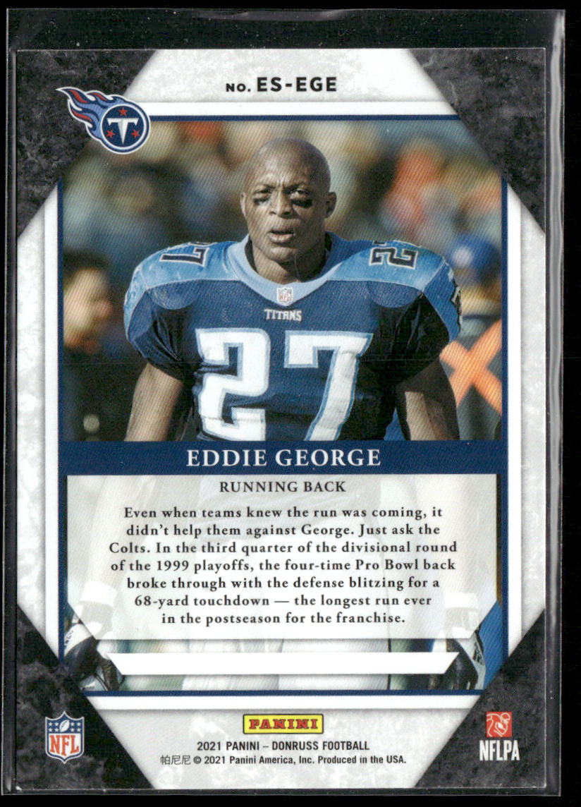 Eddie George 2021 Donruss Elite Series #ES-EGE Tennessee Titans