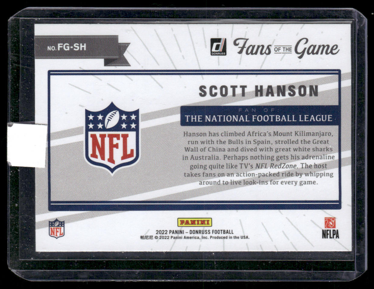Scott Hanson 2022 Donruss Fans of the Game #FG-SH