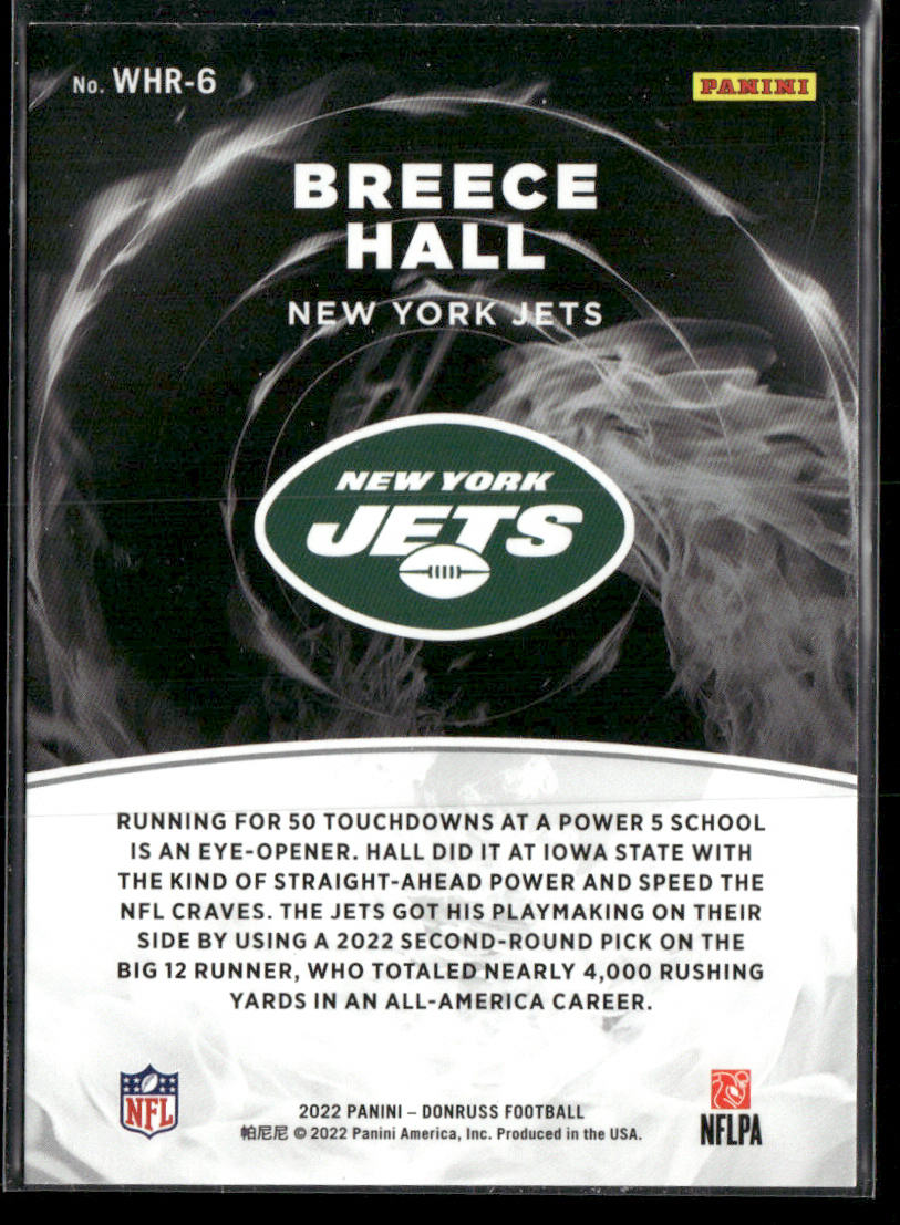 Breece Hall 2022 Donruss White Hot Rookies #WHR-6 New York Jets