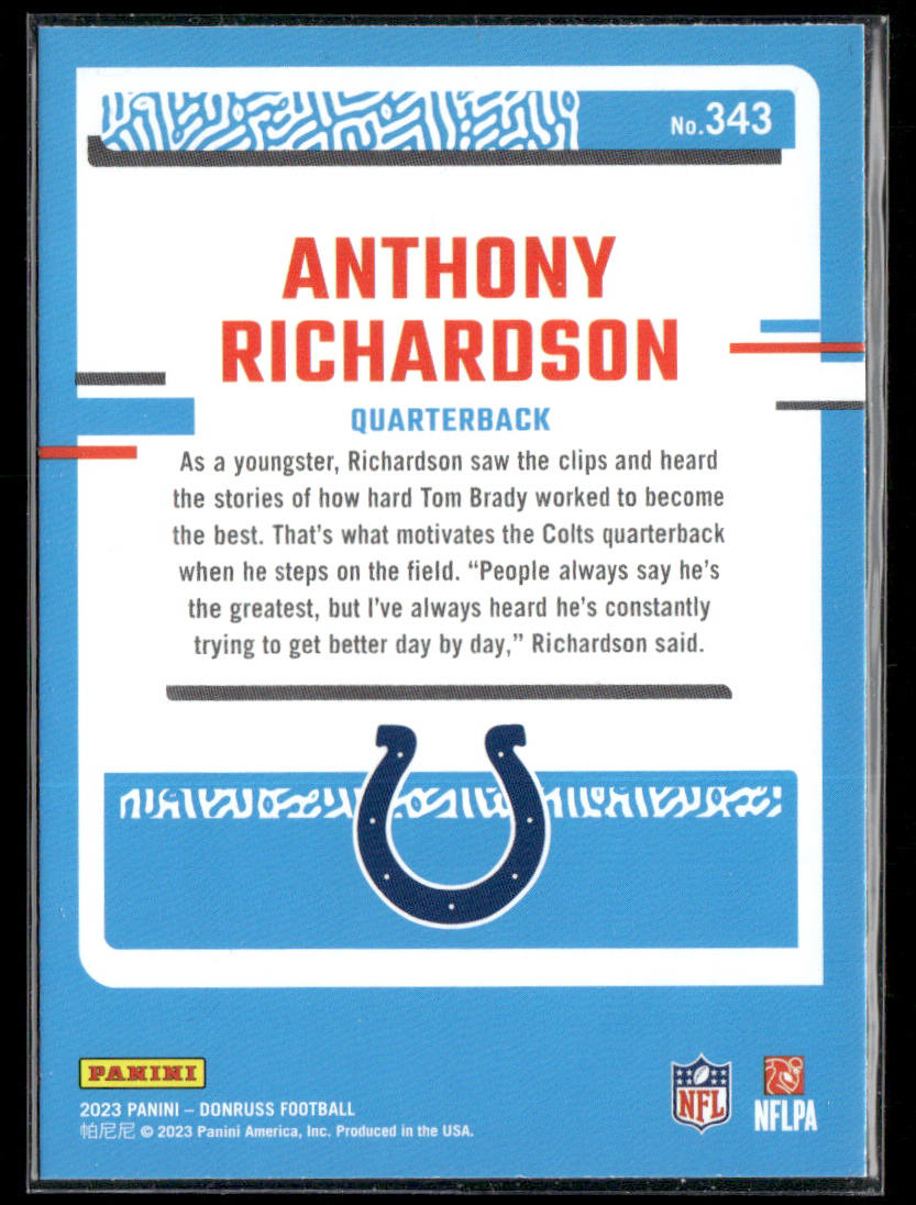 Anthony Richardson 2023 Donruss #343 RC Indianapolis Colts