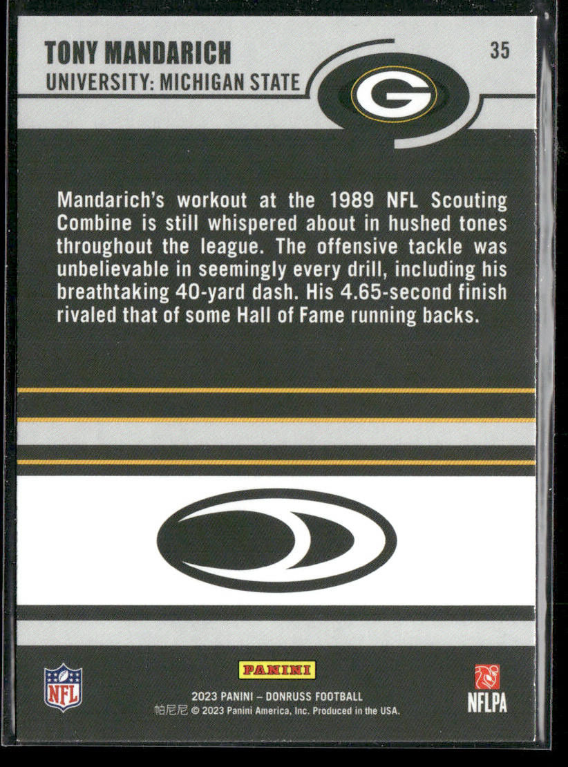 Tony Mandarich 2023 Donruss Retro 2003 #35 Green Bay Packers