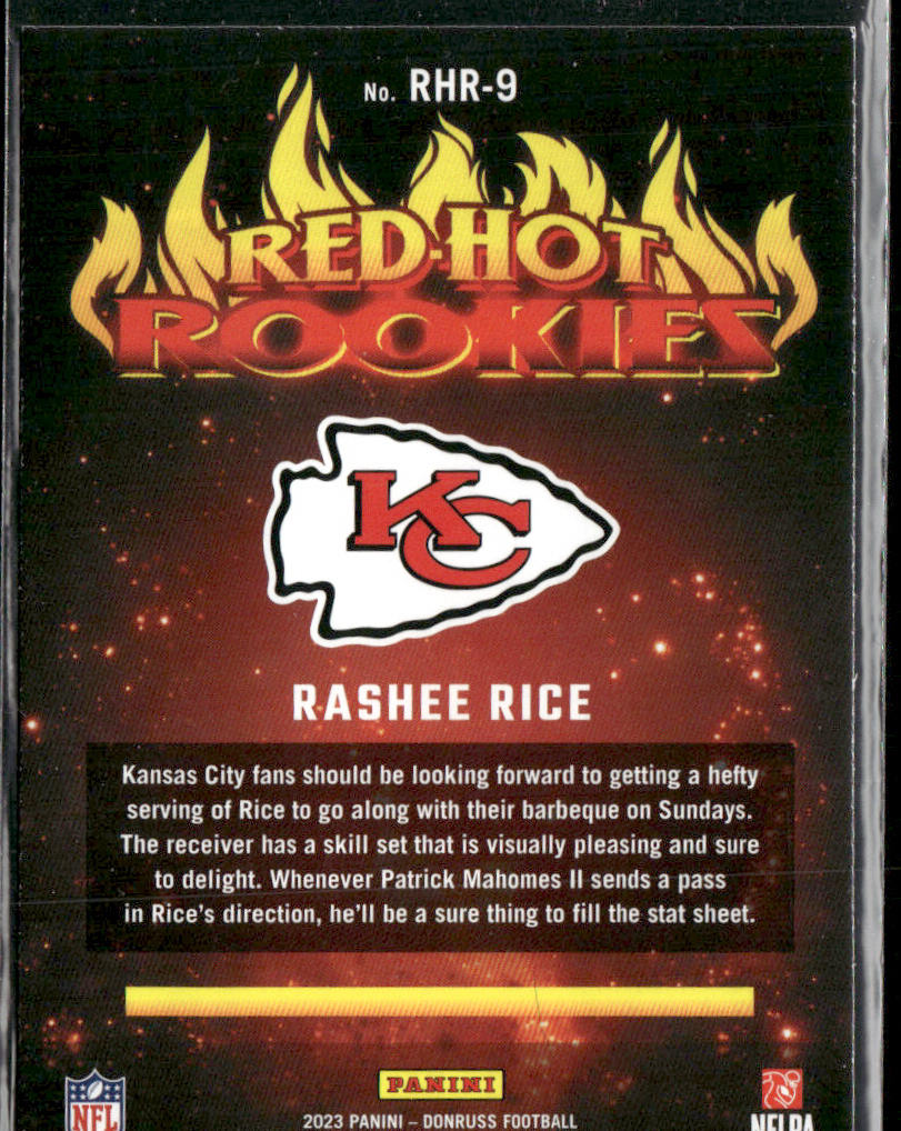 Rashee Rice 2023 Donruss Red Hot Rookies #RHR-9 Kansas City Chiefs