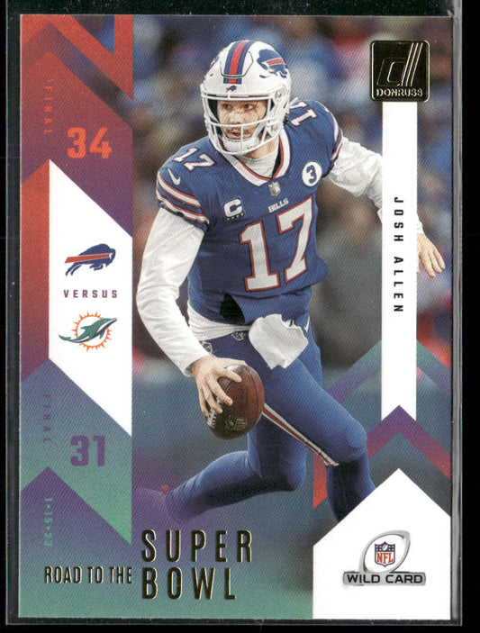 Josh Allen 2023 Donruss Road to the Super Bowl Wild Card #RTSBW-JA Buffalo Bills