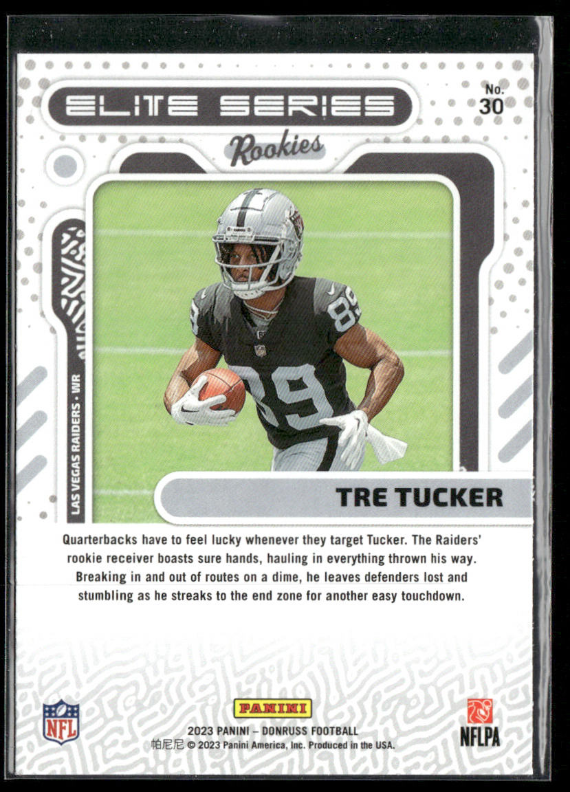 Tre Tucker 2023 Donruss Elite Series Rookies #30 Las Vegas Raiders