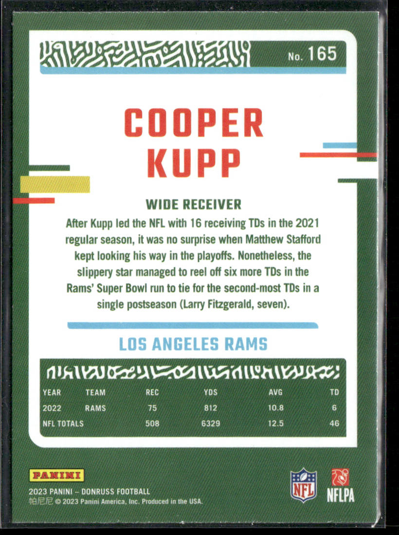 Cooper Kupp 2023 Donruss Press Proof Blue #165 Los Angeles Rams