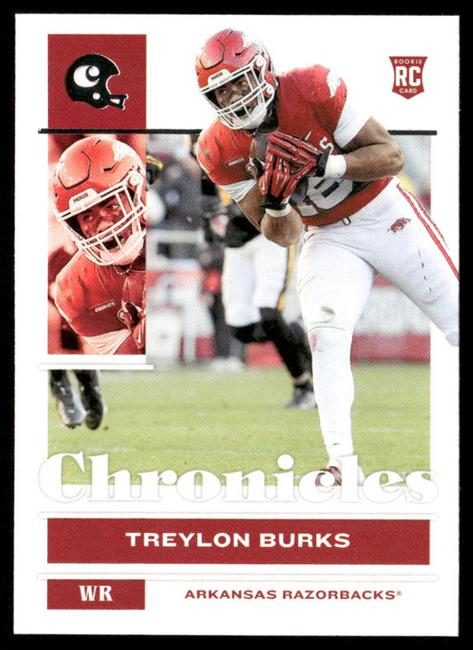 Treylon Burks 2022 Panini Chronicles Draft Picks #13 Arkansas Razorbacks