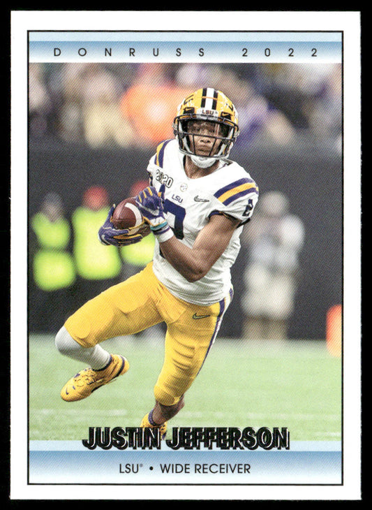 Justin Jefferson 2022 Panini Chronicles Draft Picks Donruss Retro #11 LSU Tigers