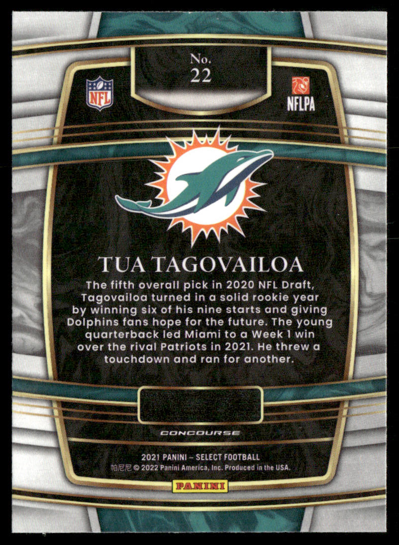 Tua Tagovailoa 2021 Panini Select #22 Miami Dolphins