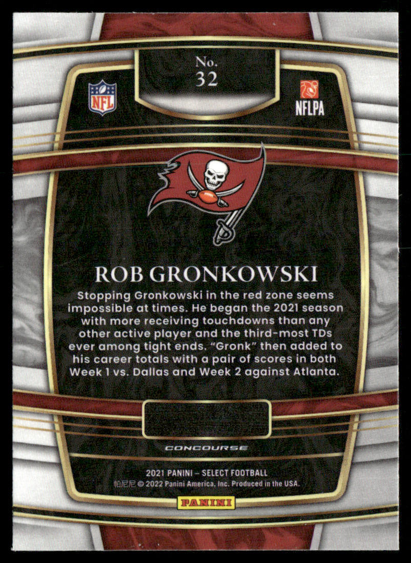 Rob Gronkowski 2021 Panini Select #32 Tampa Bay Buccaneers