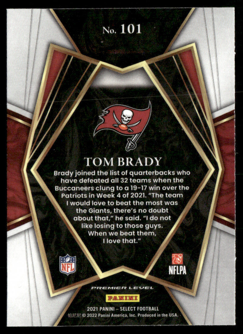 Tom Brady 2021 Panini Select #101 Tampa Bay Buccaneers